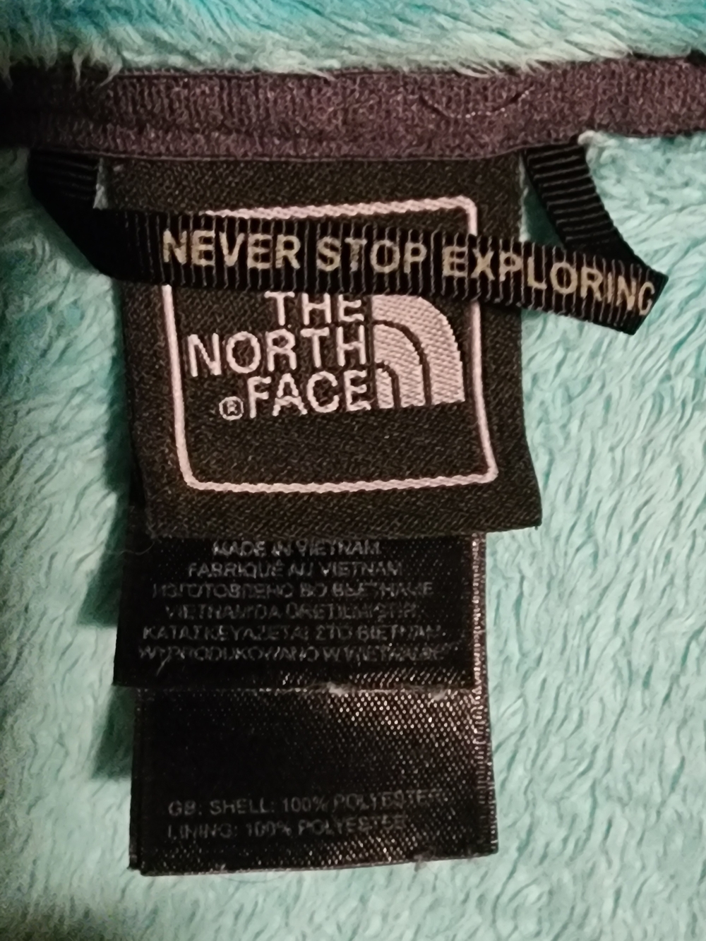 The North Face Women's Teal Plush Fleece Jacket - Picture 4 of 6